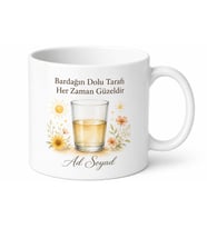 Optimist İnsanlara Bardağın Dolu Tarafı Polyanna Mutluluğu Çay Kupası Hediye