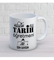 Kişiye Özel Tarih Öğretmeni Baskılı Kupa, İsim Soyisim Yazılı Öğretmene Özel Öğretmenler Günü Hediyesi