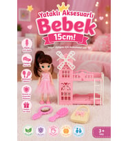 Yataklı ve Aksesuarlı Oyuncak Prenses Bebek Seti 15 cm - 3+ Yaş Evcilik Oyunu