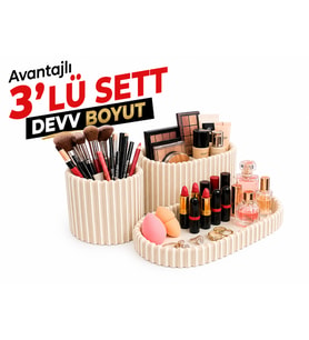 3'lü Set Dev Boy Takı Düzenleyici Organizer Kutusu Büyük Boy Masaüstü Takılık