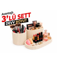 3'lü Set Dev Boy Takı Düzenleyici Organizer Kutusu Büyük Boy Masaüstü Takılık