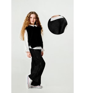 KIZ ÇOCUK PELUŞ SÜVETER MODELLİ 3LÜ PANTOLONLU TAKIM