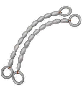 Angel Çanta Aksesuar 20 mm Oval Ahşap Boncuklu 40 cm Gümüş Renk Çanta Sapı