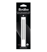 SCRIKSS D1 TÜKENMEZ KALEM MEDIUM KISA REFİL KIRMIZI 2'Lİ BLISTER