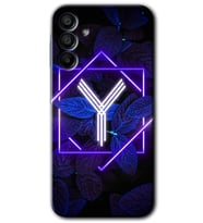 Galaxy A15 Kılıf HD Desen Baskılı Kılıf - Dark Neon Yaprak Y Harfi
