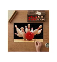 Bowling- Devrilen Dubalar Tasarımı 240 parça Ahşap Puzzle Ahşap Kutuda MP00550