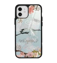 iPhone 12 - 12 Pro Uyumlu Suluboya İsimli Leylek Tasarımlı Glossy Telefon Kılıfı