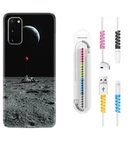 Samsung A02S A03S A10 A12 A13 A21S A22 Kılıf Kablo Koruma Spiral Silikon Astronoot Red Baloon 1608