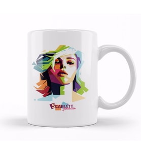 Geometric Celebrity Scarlett Johansson Tasse Kupa Bardak Porselen