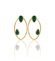 Kadir Jewellery 22 Ayar Altın Kaplama Geometrik Küpe -El İşçiliği Ve Hipoalerjenik Küpe