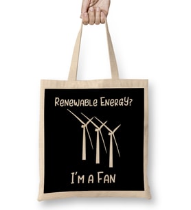Save The Earth Renewable Energy I'm A Big Fan 02 Bez Çanta Uzun Saplı