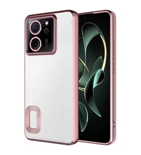 Lexroo Xiaomi Mi 13T Pro Kılıf Kamera Korumalı Logo Gösteren Omega Kılıf - Rose Gold