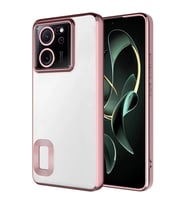 Lexroo Xiaomi Mi 13T Pro Kılıf Kamera Korumalı Logo Gösteren Omega Kılıf - Rose Gold