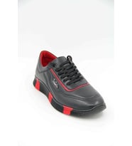 Pierre Cardin 649405 Erkek Spor Ayakkabı - SİYAH-KIRMIZI