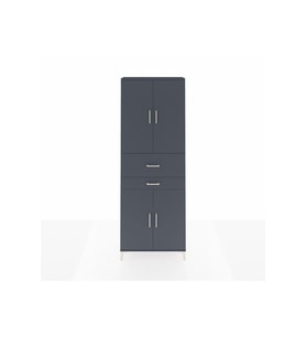 Arges Dolap 4 Raflı 2 Çekmeceli 4 Kapaklı 88x30x243 Antrasit-Antrasit