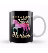 Just a Girl Who Loves Horses Galactic Space Horse Kupa Bardak Porselen