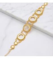Altın Kaplama İmitasyon Desenli Dört Çeyrek Çerçeveli Bileklik BLK-1206 (Gold)