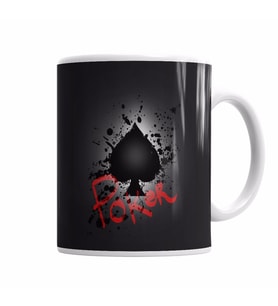 Poker Splatter Kupa Bardak Porselen