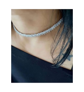 GÜMÜŞ RENK SU YOLU CHOKER KOLYE ACR4089