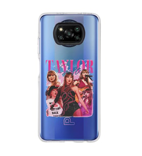 Poco X3 Pro Uyumlu Taylor Swift Desenli Şeffaf Telefon Kılıfı