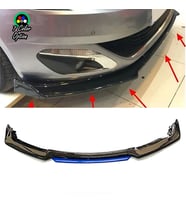 Peugeot 308 Mavi Renkli Şeritli Dilli Ön Lip 4 Prç Parlak Siyah ABS 2009 - 2016