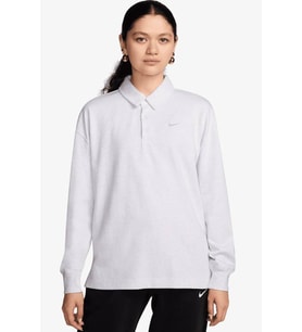 Nike Essential Oversized LS Polo Women's Sweatshirt Kadın Oversize Polo Yaka Sweatshirt Kırık Beyaz