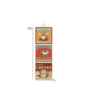 Coffe 20x20 Cm Üçlü Retro Ahşap Poster