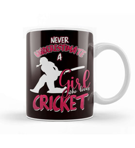 Cricket Girl Cricketer Bowler Pitch Ball Bat Game Kupa Bardak Porselen