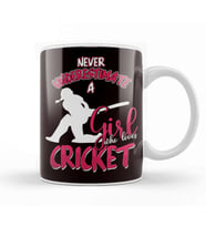 Cricket Girl Cricketer Bowler Pitch Ball Bat Game Kupa Bardak Porselen