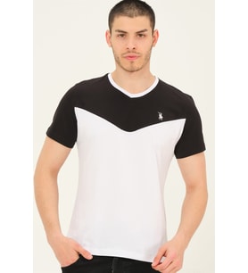 T8591 DEWBERRY ERKEK T-SHIRT-BEYAZ