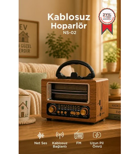 Torima Bluetooth Hoparlör Nostaljik Radyo Speaker NS02 Ahşap