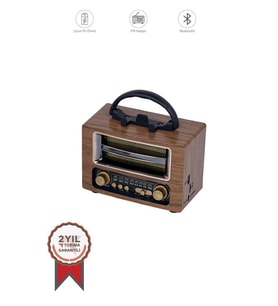 Torima Ns-02 Wooden Nostajik Radyo Bluetooth Hoparlör (Ahşap)