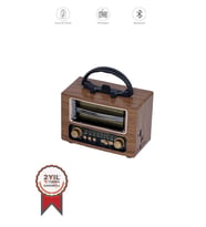 Torima Ns-02 Wooden Nostajik Radyo Bluetooth Hoparlör (Ahşap)