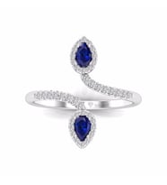 0,60 Karat Pırlantalı Safir Yüzük