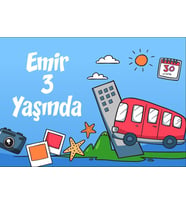 Seyehat Temalı Doğum Günü Afişi 35X50 cm