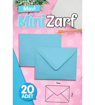 Mini Zarf Mavi 9x7 cm 20 adet-MZ117