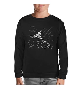Biker on the Mountain Siyah Çocuk Sweatshirt