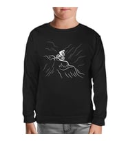 Biker on the Mountain Siyah Çocuk Sweatshirt