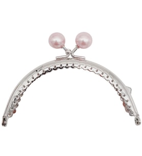 Angel Çanta Aksesuar 10.5 cm Gümüş Metal Pudra Toplu Oval Cüzdan Klipsi Çanta Bursu Model 2