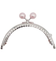 Angel Çanta Aksesuar 10.5 cm Gümüş Metal Pudra Toplu Oval Cüzdan Klipsi Çanta Bursu Model 2
