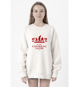 18 Mart Çanakkale Savaşı Red Beyaz Kadın 2ip Sweatshirt