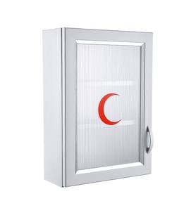Omnipazar CLK-159 PVC İlk Yardım Ecza Dolabı 3 Raflı Kapaklı Beyaz