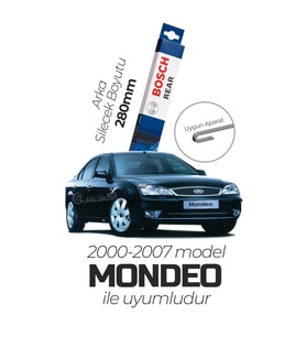 Bosch Rear Arka Silecek Ford Mondeo 2000-2007 ile uyumlu (Siyah)