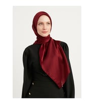 Şaless Tesettür Kadın Janjan-janjanlı Krinkıl Abiye Eşarp-inci Beyazı- 100x100cm (Bordo)