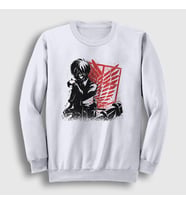 Presmono Unisex Beyaz Bite Anime Attack On Titan Sweatshirt 123348tt