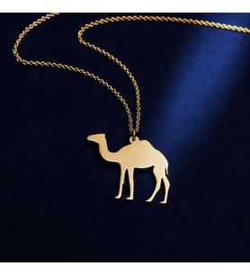 Kişiye Özel 925 Ayar Gümüş Deve Kolye (Gold)