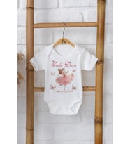 Pia Baby Premium %100 Pamuk İsme Özel Organik Baskılı Çıtçıtlı Bebek Body Zıbın Modelleri 5006-16 (Ekru)