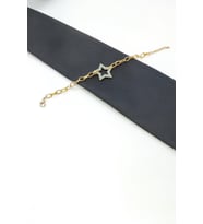ELNES GOLD KAPLAMA ÇELİK MAVİ ZİRKON TAŞLI YILDIZ BİLEKLİK