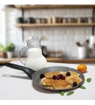 Serenk Fun Cooking Defne Alüminyum Döküm PFOA içermeyen Granit Kaplama Sarı Renk Krep Tavası, 22 cm