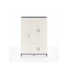 Arges Dolap 7 Raflı 5 Kapaklı Tek Askılı 132x30x195 Antrasit-Aytaşı/Çam